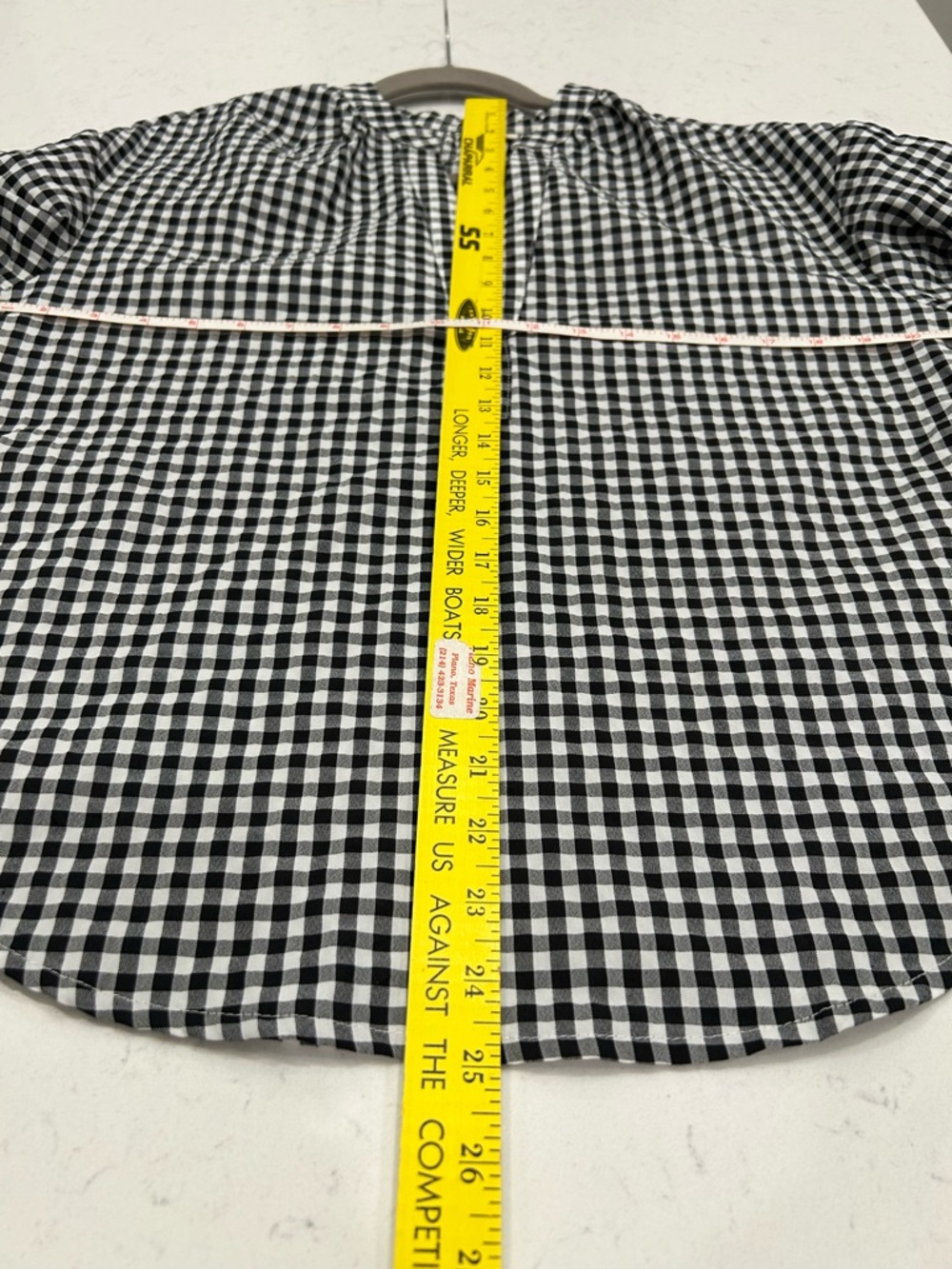 a new day Black & White Gingham Peasant Top - Picture 6 of 6